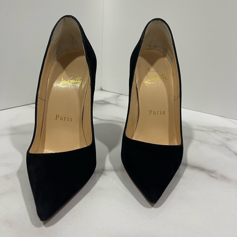 Authentic Christian Louboutin So Kate Heels Black Velvet Size 34